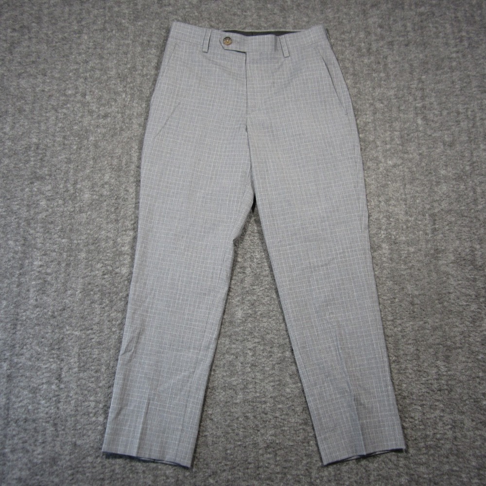 Lauren Ralph Lauren Dress Pants Size 8R Gray Windowpane Slim Ankle Career Preppy - Picture 2 of 8